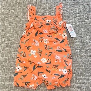 NWT Carter's Orange Floral Romper